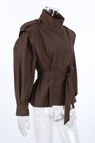 Elegant Belted Blazer Jacket