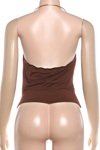 Halter Neck Draped Tank Top