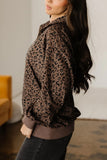 Leopard Print Quarter Zip Sweatshirt
