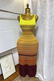 Zigzag Knit Maxi Vacation Dress