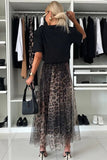 Chic Leopard Mesh Skirt