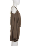 Draped Cold-Shoulder Casual Dress