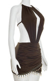 Halter Neck Cut-Out Casual Dress