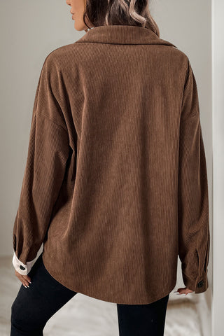 Button-Front Contrast Panel Shirt