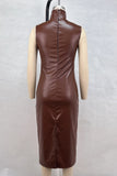 Sleek Sleeveless High-Neck Dress