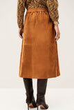 Button-Down Midi Skirt with Pockets