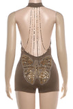 High-Neck Halter Romper