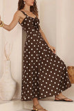 Polka Dot Tie-Front Casual Dress