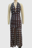 Polka Dot Halter Maxi Dress