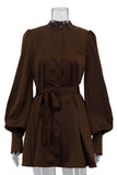 Long Sleeve Belted Mini Dress