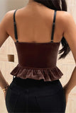 Lace-Trimmed Corset Cami Top