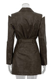 Buttoned Skirt Suit Set with Blazer