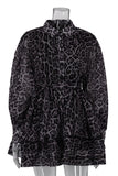 Leopard Print Button-Front Casual Dress
