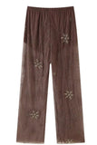Embellished Strapless Top & Wide-Leg Pants Set