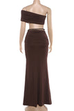 Strapless Skirt Set with Embellishments