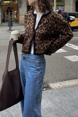 Chic Leopard Print Cardigan