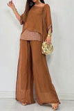 Flowing Wide-Leg Pants Set