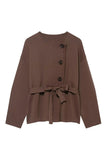 Tie-Waist Button Cardigan