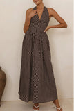Halter Polka Dot Maxi Dress