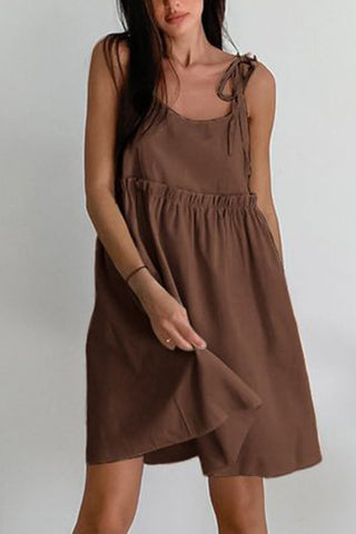 Sleeveless Tie-Strap Casual Dress