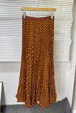 Pleated Polka Dot Maxi Skirt