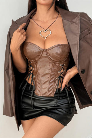 Lace-Up Corset Tank Top