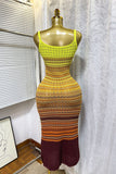 Zigzag Knit Maxi Vacation Dress