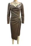 Elegant Draped Casual Dress