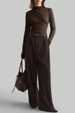 Elegant Ruched Long Sleeve Top