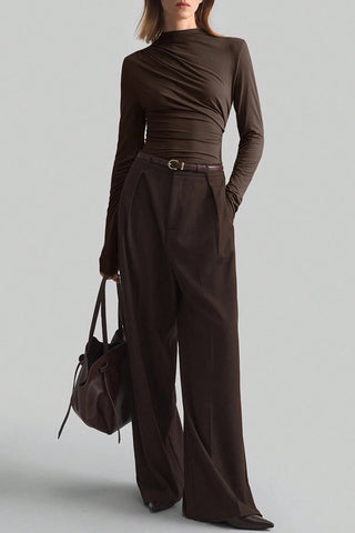 Elegant Ruched Long Sleeve Top