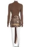 Elegant Sequin Mini Skirt Set