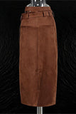 Belted High-Waist Skirt