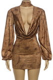 Draped Front Printed Mini Dress