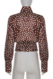 Polka Dot Tie-Front Blouse