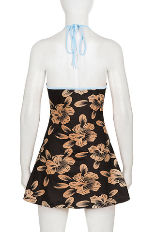 Halter Neck Floral Casual Dress