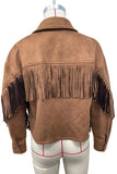 Fringe-Trim Snap Button Jacket