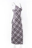Spaghetti Strap Plaid Midi Dress