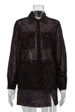Sheer Button-Down Skirt Set