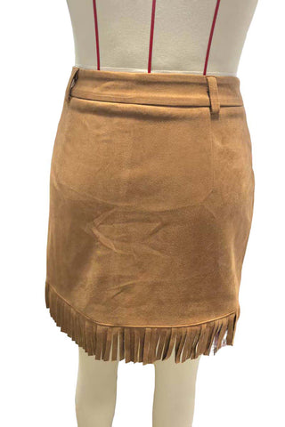 Fringe Hem Mini Skirt