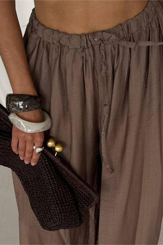 Relaxed Elastic Waist Casual Pants