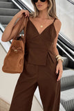 Spaghetti Strap Wide-Leg Pants Set