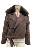 Chic Shearling-Collar Jacket