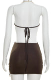 Halter Neck Cut-Out Casual Dress