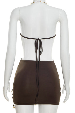 Halter Neck Cut-Out Casual Dress