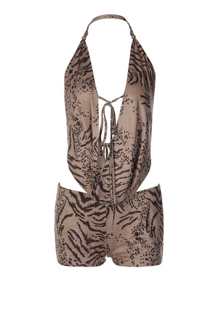 Halter Tie Backless Shorts Set