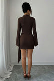 Draped Belted Evening Dress
