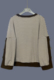 Striped Button-Detail Sweatshirt