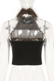 Furry Sleeveless Leopard Tank