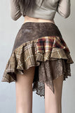 Asymmetrical Layered Mini Skirt