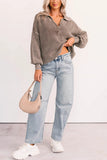 Button-Front Ribbed Top